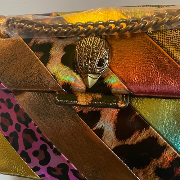 Kurt Geiger Rainbow Holographic Stripe Mini Kensington Bag (Multi) - NEW - Picture 5 of 13